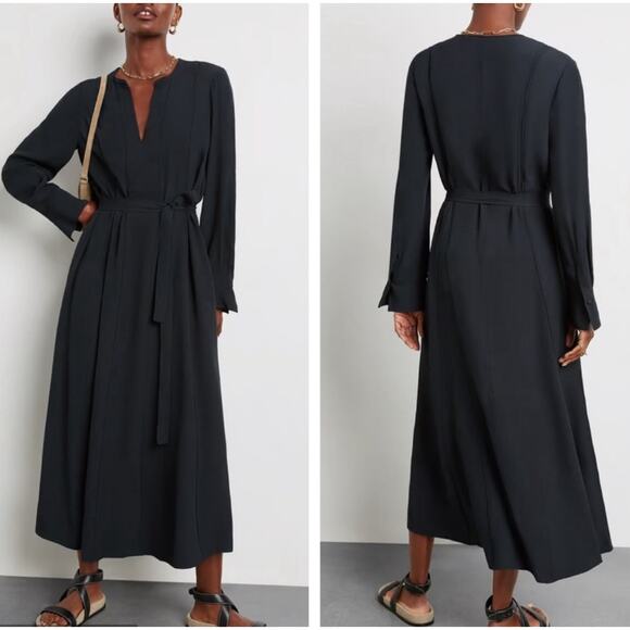 Ulla Johnson Asilia Maxi Dress Women 8 Black Minimalist Capsule Wardrobe No Belt - Picture 1 of 12